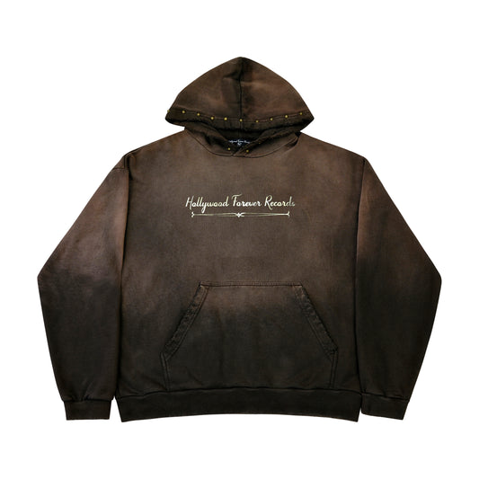STONED & STUDDED HOODIE BROWN
