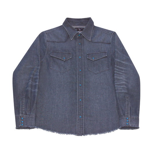 WESTERN DENIM TURQUOISE SHIRT