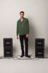 Camp Collar Long Sleeve Button Up Shirt